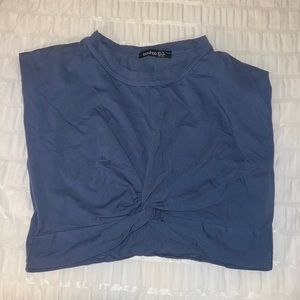 Boohoo blue crop top